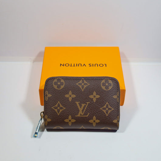 LV Brown Monogram Leather Wallet Zipper