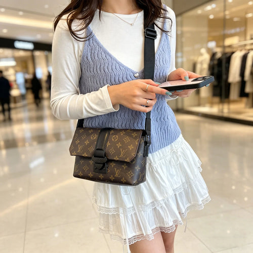 Vintage Style LV Crossbody Bag