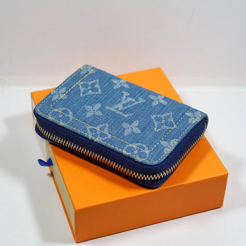 LV Denim Wallet Zippy Style