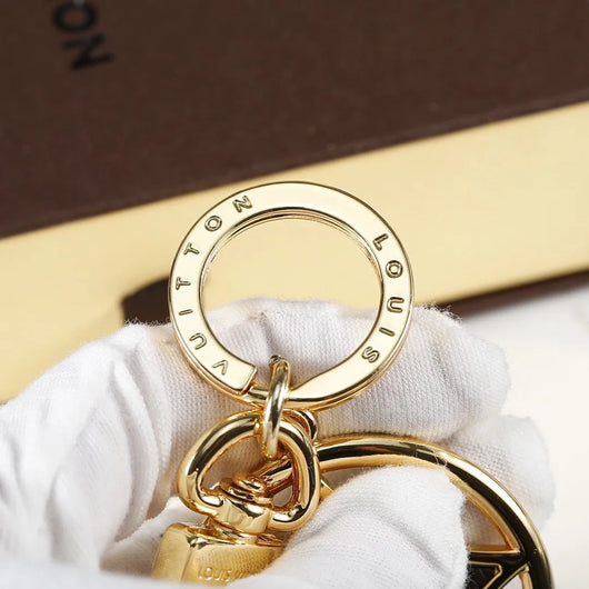 Golden Monogram Ornament LV Keychain Bag Charm