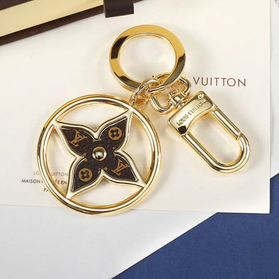 Golden Monogram Ornament LV Keychain Bag Charm