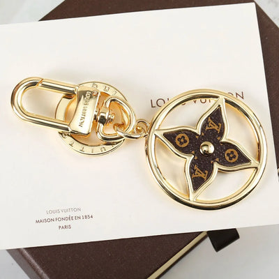 Golden Monogram Ornament LV Keychain Bag Charm