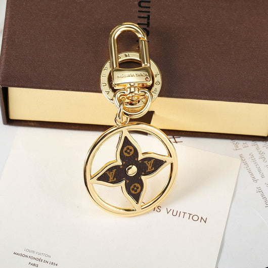 Golden Monogram Ornament LV Keychain Bag Charm