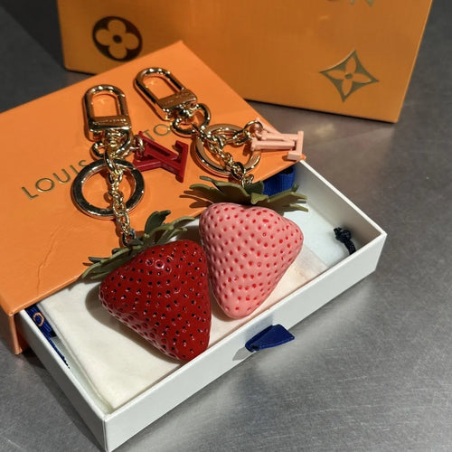 Strawberry LV Keychain Bag Charm