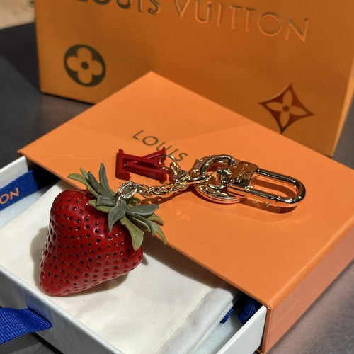 Strawberry LV Keychain Bag Charm
