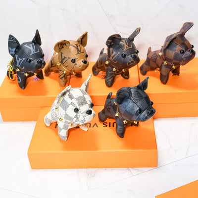 lv french bulldog keychain bag charm