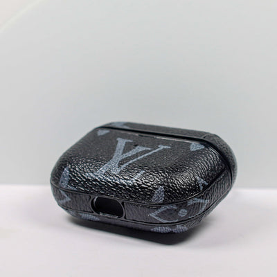 Designer AirPods 2-3-Pro Case Black LV Monogram
