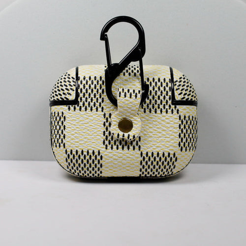 Designer AirPods 2-3-Pro Case White Checkered