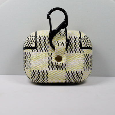 Designer AirPods 2-3-Pro Case White Checkered