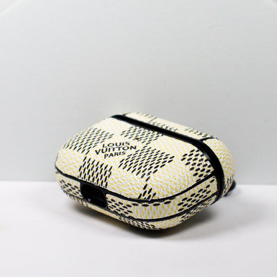 Designer AirPods 2-3-Pro Case White Checkered