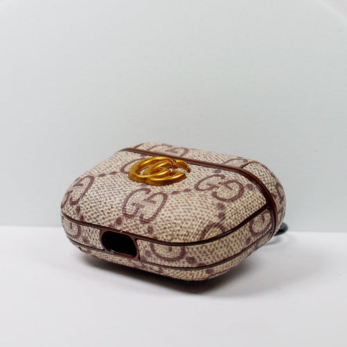 Designer AirPods 2-3-4-Pro-Pro 2  Case Beige GG