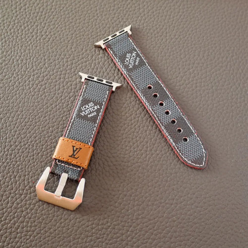 Black Designer Apple Watch Band Checkered Style