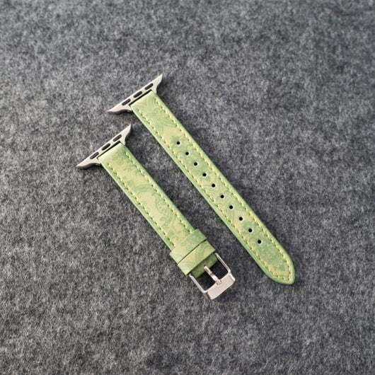 Designer Gucci Leather Watch Band for Apple Watches / Thin Green