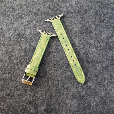 Designer Gucci Leather Watch Band for Apple Watches / Thin Green