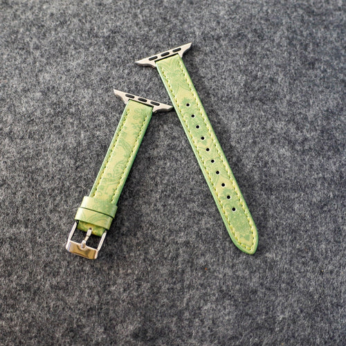 Designer Gucci Leather Watch Band for Apple Watches / Thin Green