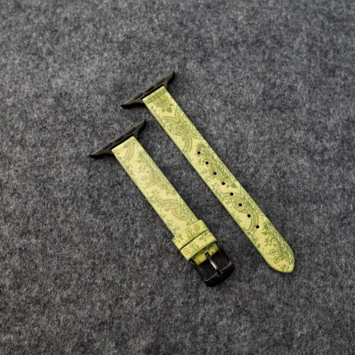 Designer Leather Watch Band for Apple Watches / Bright Green