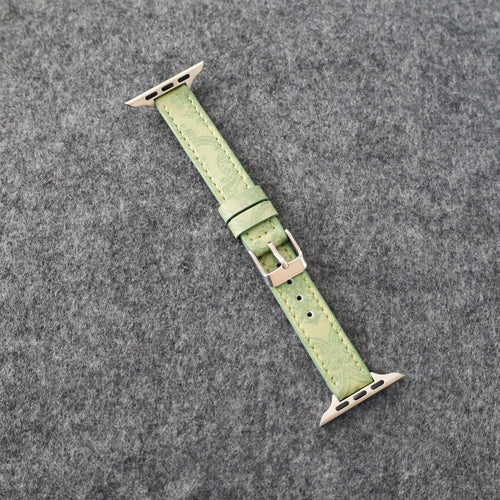 Designer Gucci Leather Watch Band for Apple Watches / Thin Green