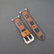 Brown Checkered LV Leather Design Apple Watch Band