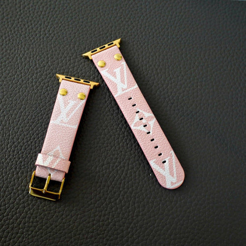 Pink Monogram LV iWatch Band