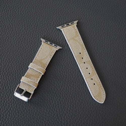Luxury Band Apple Watch Light Beige Leather