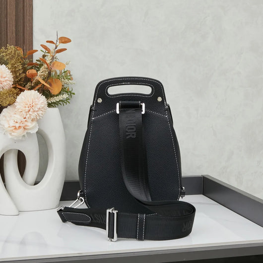DR Leather Backpack Saddle Style White Stitches