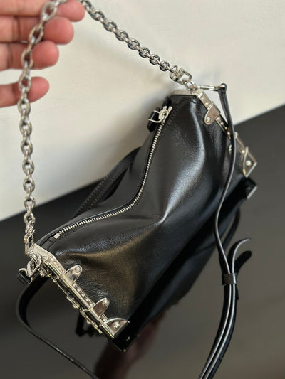 Slim Black Trunk Handbag