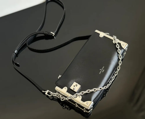 Slim Black Trunk Handbag