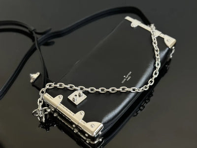 Slim Black Trunk Handbag
