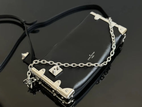 Slim Black Trunk Handbag