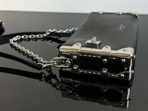 Slim Black Trunk Handbag