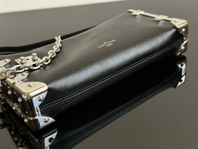 Slim Black Trunk Handbag