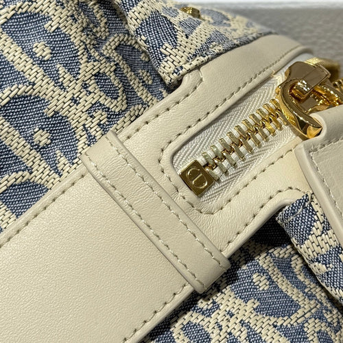 Small Blue-White Checkered Denim Handbag