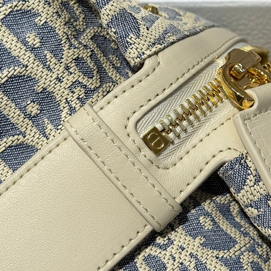 Small Blue-White Checkered Denim Handbag