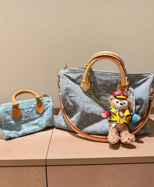 Speedy 30 Grey Denim Bag