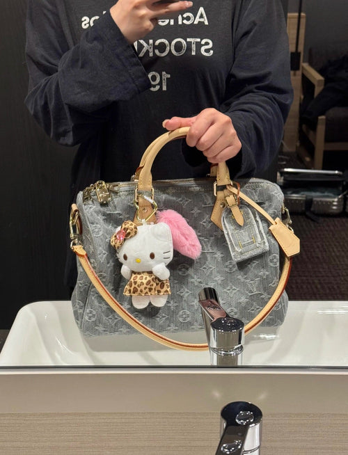 Speedy 30 Grey Denim Bag