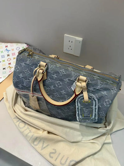 Speedy 30 Grey Denim Bag