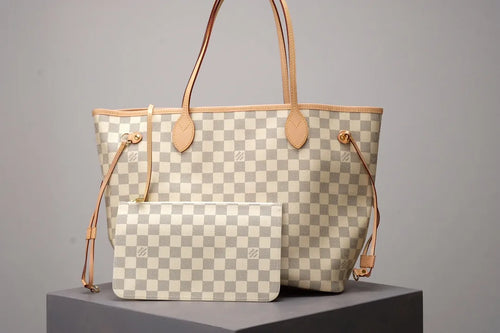 White Checkered Neverfull Handbag