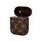 Luxury AirPods Cases Brown Small Mono For 1-2 Gen