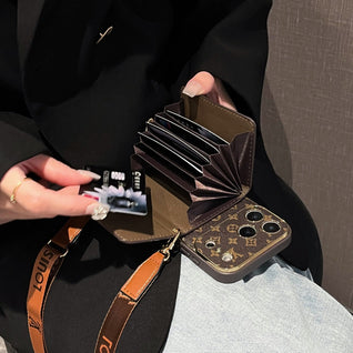 The Street Style Collection — Monogram Wallet iPhone Case with Crossbody Strap