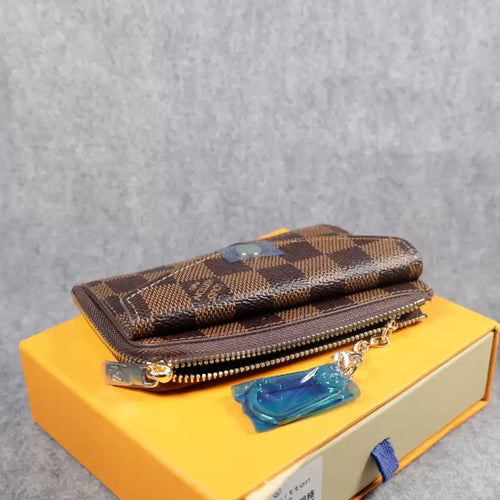 Louis Vuitton Card Wallet Carabiner Brown Checkered