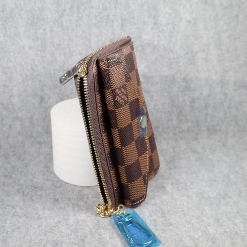 Louis Vuitton Card Wallet Carabiner Brown Checkered