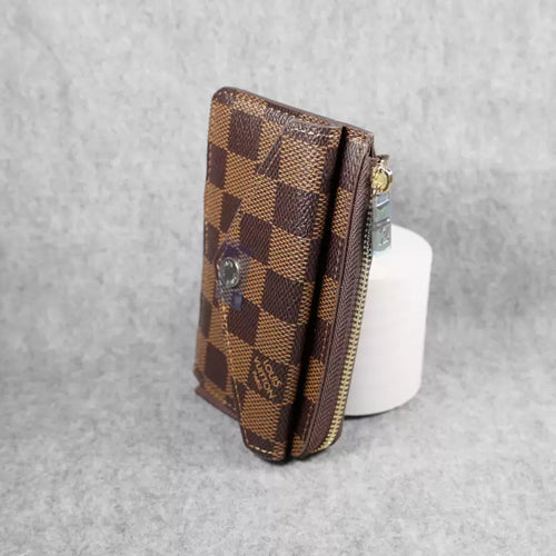 Louis Vuitton Card Wallet Carabiner Brown Checkered
