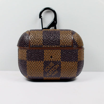Designer AirPods 2-3-Pro Case Brown Checkered