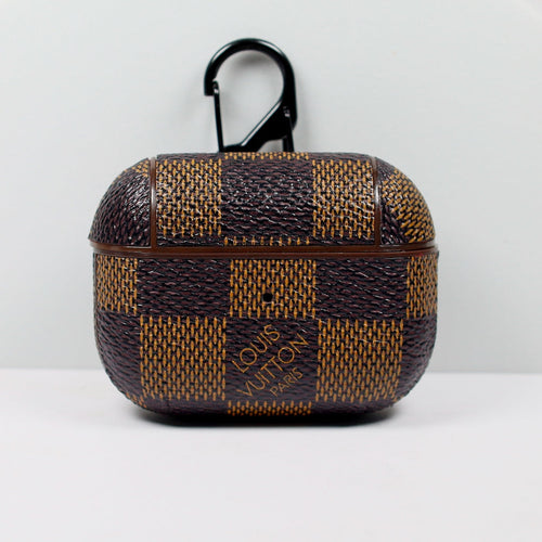 Designer AirPods 2-3-Pro Case Brown Checkered