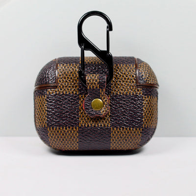 Designer AirPods 2-3-Pro Case Brown Checkered