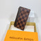 Louis Vuitton Brown Checkered Card Holder Zipper Wallet