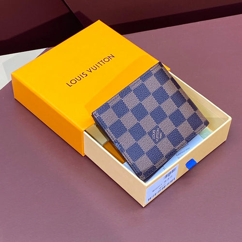 Brown Checkered LV Wallet Trifold