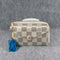 LV Card Holder Women White Checkered Style