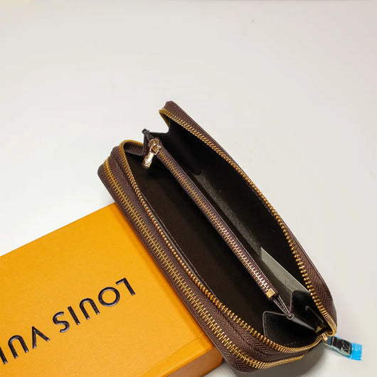 LV Brown Checkered Double Wallet