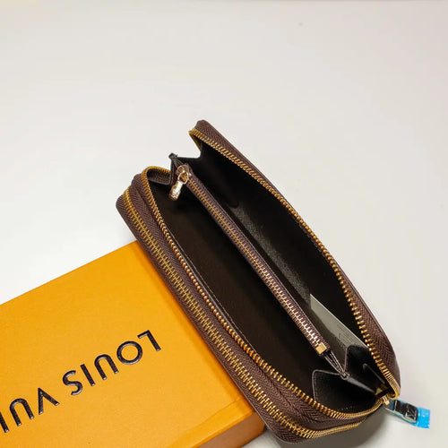 LV Brown Checkered Double Wallet
